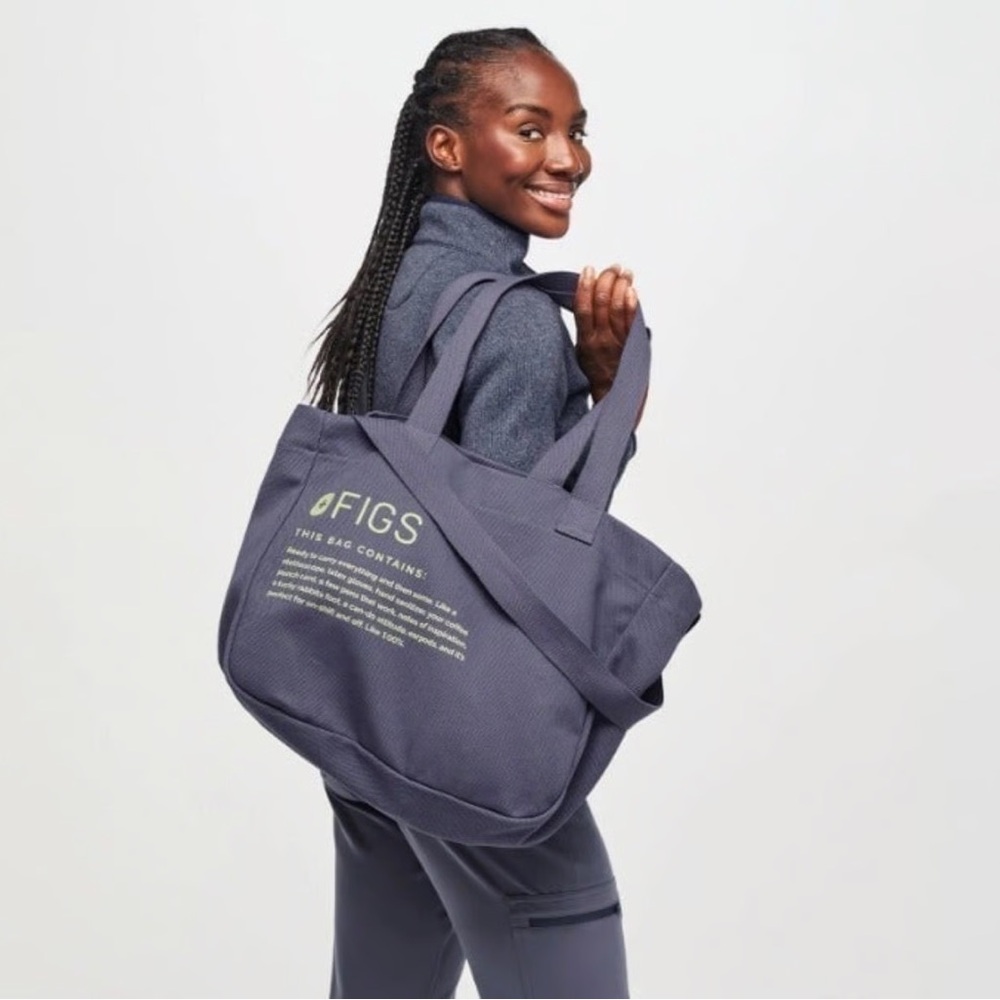 Figs Space Navy Canvas Tote Discontinued